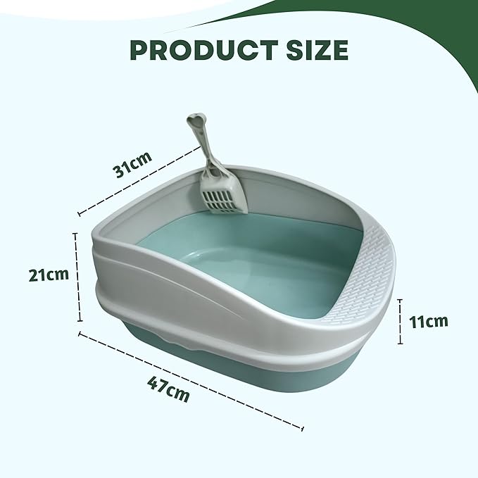 Foodie Puppies Cat Litter Tray and Scooper with Detachable Rim